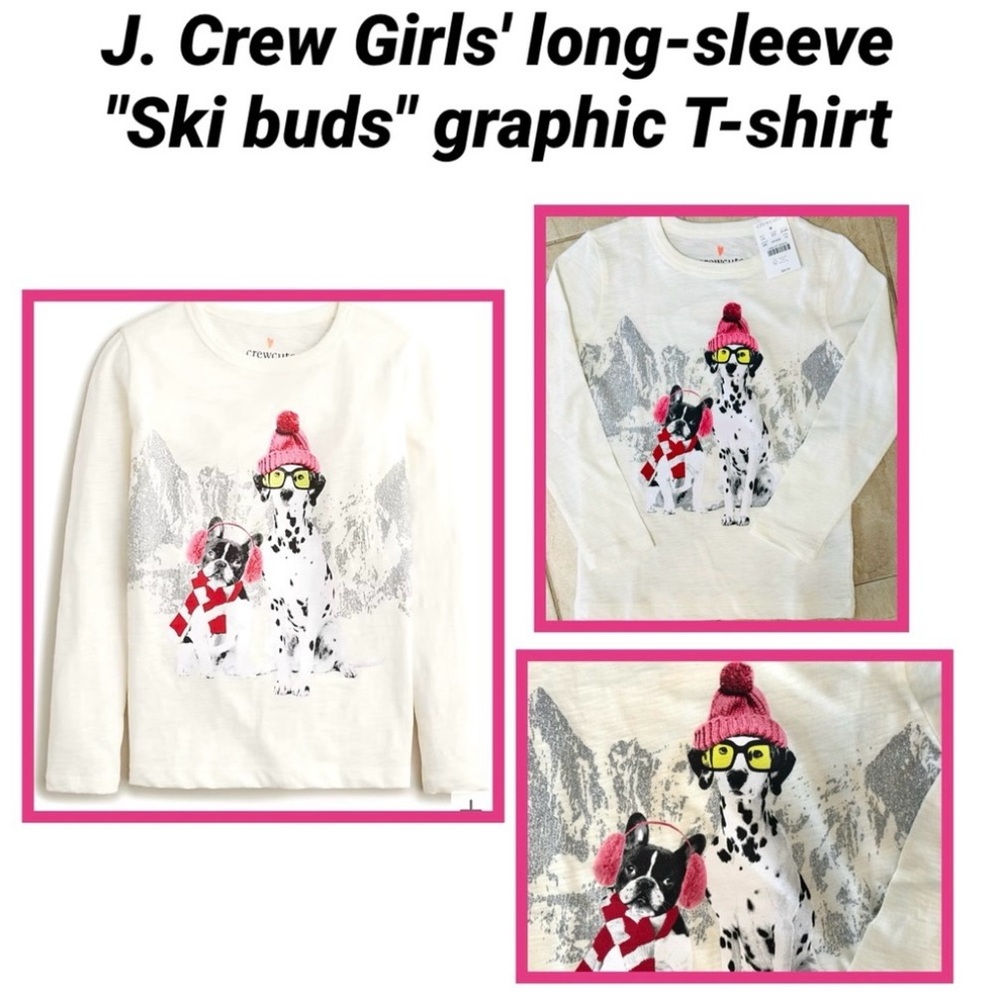 J. Crew Girls' long-sleeve "Ski buds" graphic T-shirt